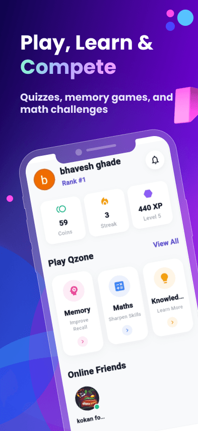 QZone — Multiplayer Live Quiz Game screenshot 1